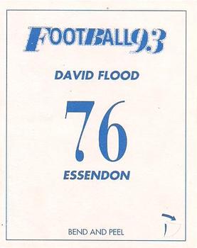 1993 Select AFL Stickers #76 David Flood Back